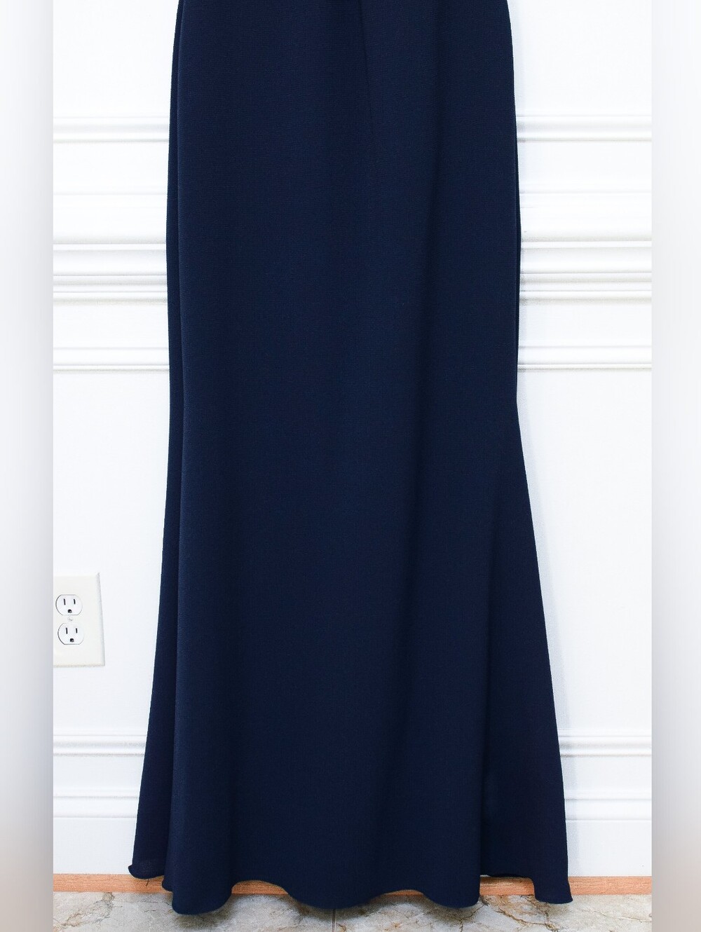 Badgley Mischka Beaded Cut Out Evening Gown Floor Length Blue Formal Size 12 - Picture 6 of 16